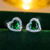 Cute Female Black/Green/Red/White/Blue Small Heart Stud Earrings Vintage Wedding Jewelry For Women - Image 4