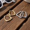 Geometric Twisted Hoop Earrings in Gold-Tone or Silver-Tone - Image 2