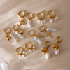 Elegant Water Drop Imitation Pearl Pendant Long Earrings With Star Heart Jewelry Accessory For Womens - Image 1