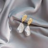 Irregular Water Droplet Imitation Pearl Dangle Earrings for Women Geometry Oval Metal Sheet Drop Earrings Party Retro Jewelry - Image 5