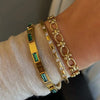 Personality Gold Plated Stainless Steel Cubic Zircon Bracelet for Women Jewelry Gift - Image 1