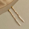 Nature Freshwater Pearl Dangle Earrings for Women Gold Plated Brass Beads Strand Long Tassel Earring - Image 1