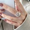 Silver Open Finger Ring Punk Heart Irregular Geometric Stackable For Women Girl Jewelry Gift - Image 27