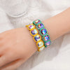 Colorful 15mm Crystal Elastic Bracelet Enamel Stretch Rhinestone Bangle Tile Bead Bracelet for Women Jewelry - Image 4
