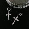 Silver Color Cross Zircon Pendant Earrings for Women Men Punk Hip Hop Piercing Personality Earrings Party Jewelry - Image 10