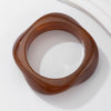 Vintage Punk Brown Coffee Thick Resin Acrylic Bangles Geometric Irregular Wide Cuff Bangle Bracelet For Women Men Jewelry - Image 6