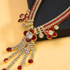 Stonefans Red Folwer Necklace Earrings Ring and Bracelet Set Jewelry for Women Nigeria Rhinestone Party Jewelry Set Gift