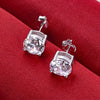 8.0mm Silver Stud Earrings For Women Sparkling Wedding Jewelry - Image 14