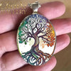 Bohemian Style Large Tree Oval Glass Alloy Pendant Quality Jewelry Elegant Charms - Image 1