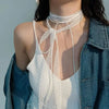 Y2k Bowknot Choker Necklace for Women Sexy Black White Lace Short Clavicle Chain Gothic Aesthetic Jewelry - Image 2