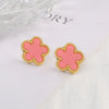High-Quality Stainless Steel Five-Leaf Flower Clover Ladies Studs Earrings Simple For Woman Plum Flower Jewelry Party Gift - Image 13