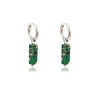 Silver Stainless Steel Earrings Steinohrringe Woman Square Stone Hoop Earrings Spring - Image 3