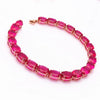 Classic copper plated rose gold inlaid ruby bracelet for women and simple engagement elliptic Beaded bangles jewelry - Image 5