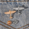 Vintage Golden And Silvery Old Style Fighter Jet Metal Brooches Bomber Shaped Lapel Pins For Sky Dream - Image 2