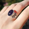Silver Purple Cubic Zirconia Ring for Women Vintage Party Accessory Noble Finger Temperament Jewelry Gifts - Image 6
