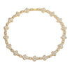 Hecheng, Light Golden Plated CZ Stone Ladies' Jewelry Flower shaped Star Splicing Bracelet Necklace 1 Piece - Image 5