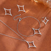 4Pcs/1Pcs Creative Four Pointed Star Shiny Zircon Earring Necklace Bracelet for Women Hollow Geometric Party Jewelry - Image 3