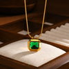 Women's Dainty Geometric CZ Stone Necklaces, Bling Square Slide Pendant Necklace, Chic Minimalist Stackable Collar To Her - Image 5
