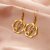 Birth Flowers Dangle Earrings Stainless Steel Gold Color Daisy Rose Snowdrop Women's Floral Earring Jewelry Birthday Gift - Image 2
