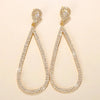 Exaggerated Water Drop Big Hoop Earrings Rhinestone For Women Luxury Designer Crystal Pendant Dangle Earrings Wedding Jewelry