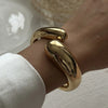 Vintage Metal Wave Twist Smooth Irregular Bracelet for Women Exaggerated Geometric Chunky Cuff Bangle Hip Hop Punk Jewelry - Image 10