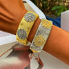 European and American Retro Craft Brushed Copper Gold-Plated Zirconia Ring and Bangles - Image 1
