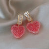 Red Cubic Zirconia Ball Dangle Earrings for Women Golden Color U Shaped Crystal Drop Earring Party Jewelry - Image 6