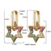 Star Gold Color Geometric Hoop Earrings For Women Zircon Female Drop Earrings Engagement Elegant Jewelry - Image 15
