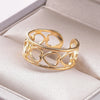 Abstract Hollow Irregular Open Adjustable Stainless Steel Rings Gothic Irregular Geometric Hammered Heart Lover Jewelry Rings - Image 35
