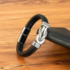 Xqni Stainless Steel Bracelets Weave Black/Brown Leahter Magnetic Buckle Rope Jewelry Accessories Bangles Gifts for Men Friend - Image 5