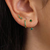 Three-Pair Huggie Hoop Earring Set with Color and Stone Variations - Image 21
