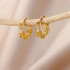 Stainless Steel Hoop Earrings For Women Gold Color Geometric Square Zircon Earring Female Wedding Aesthetic Jewerly Gift - Image 12