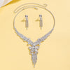 Stonefans Luxury Flower Bridal Jewelry Sets Women Accessories Tassel Rhinestone Necklace Earrings Sets Wedding Jewelry