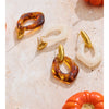 Resin Acrylic Geometric Drop Daily Earrings Golden Plated Stainless Steel Attractive Jewelry Amber White - Image 4