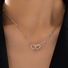 Tiny Cute Double Hollow Heart Chain Necklace Women Love Necklace Valentine's Day Jewelry for Women - Image 7