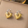Stainless Steel Chic Heart Huggie Hoop Earrings Charm Gold Silver Color Jewelry for Women - Image 7