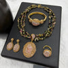 Vintage 4pcs Necklace Earring Ring Bracelet Crystal Stone Jewelry Sets for Women Amethyst Tigers Eye Statement Jewelrys - Image 17