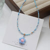 Beaded Daisy Choker Necklace Colorful Y2K Style - Image 2
