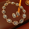 Vintage Purple Rhinestone Necklace Drop Earrings for Women Palace Style Geometric Round Necklace Earrings Ladies Jewelry Sets K - Image 11