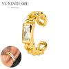 1PC Plated Gold Ear Cuff Earrings Ear Clip for Women Purple/Green/Turquoise No Pierced Earrings Jewel - Image 11