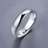Buyee Silver Couples Ring Elegant Can Engrave Name Date Open Ring for Women Men Classic Jewelry Circle - Image 1