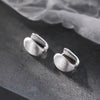 Silver Color Brushed Oval Mini Hoop Earrings for Women Party Jewelry Light Accessories - Image 3