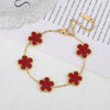 Classic Stainless Steel Bracelet Ladies Adjustable Five Flower Bracelets for Women Party Jewelry Gifts Clover - Image 12