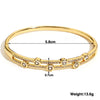 316L Stainless Steel Bangle Bracelet with Cubic Zirconia Details in Gold-Tone - Image 19