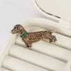 Rhinestones Dogs Brooches for Women Unisex Animals Pins Badges Office Party Backpack Gifts Jewelry Accessories - Image 1