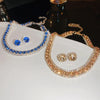 Fyuan Crystal Necklace Earrings Set Pink ABcolourful Necklace for Women Weddings Party Jewelry Sets Accessories - Image 23