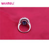 Silver Plated Women Wedding Engagement Jewelry Sets Princess Oval Zircon Crystal Necklace Earrings Ring - Image 17