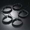 5pcs Punk rock black leather braid bracelet for men women - Image 6