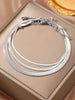 Stainless Steel Anklet 3 Piece Minimalist Flat Snake Chain Design Sense Anklet For Women Jewelry Beach Party Wear Streetwear - Image 3