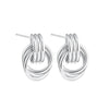 Vintage Three Layers Mini Knot Stud Earrings for Women Gold Plated Twisted Small Circle Stainless Steel Earring Punk Jewelry - Image 8